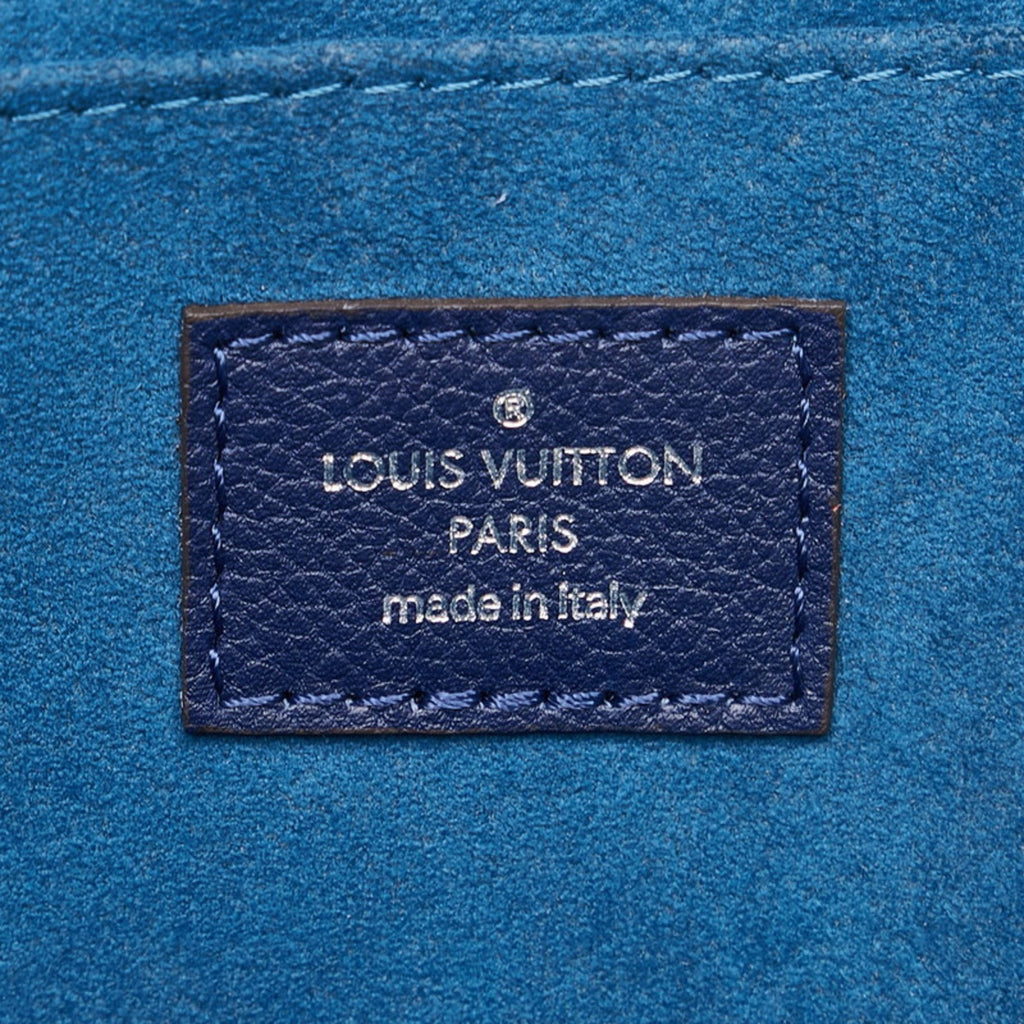 Louis Vuitton Navy Leather Clutch Bag