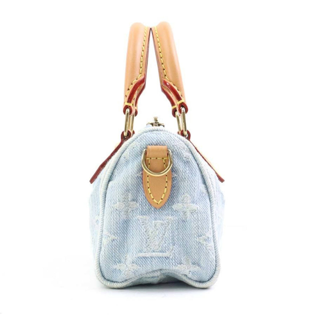 Louis Vuitton Sky Blue Monogram Denim Handbag Shoulder Bag