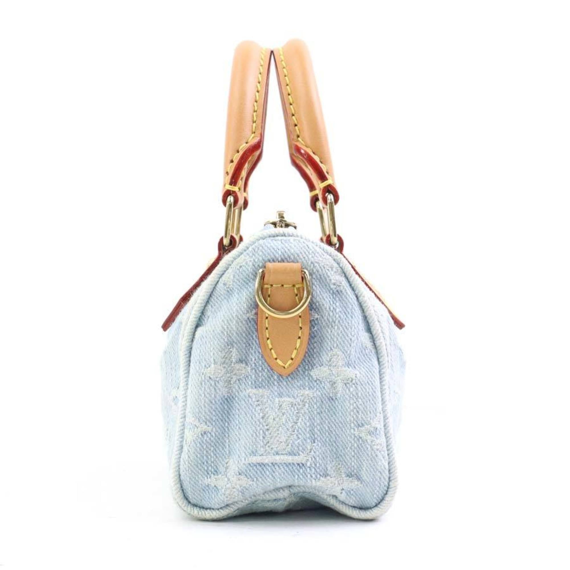 Louis Vuitton Sky Blue Monogram Denim Handbag Shoulder Bag