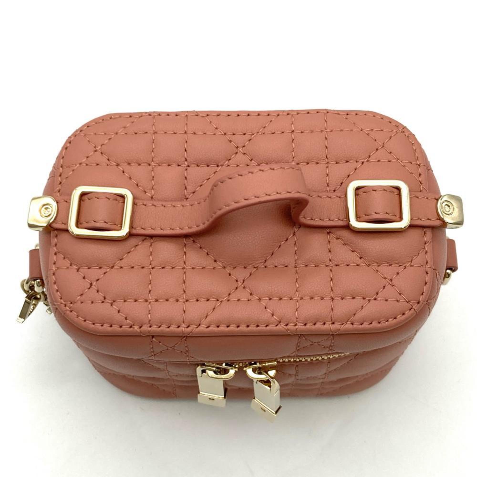 Christian Dior Pink Leather Shoulder Bag Vanity Bag (Pre-Owned)