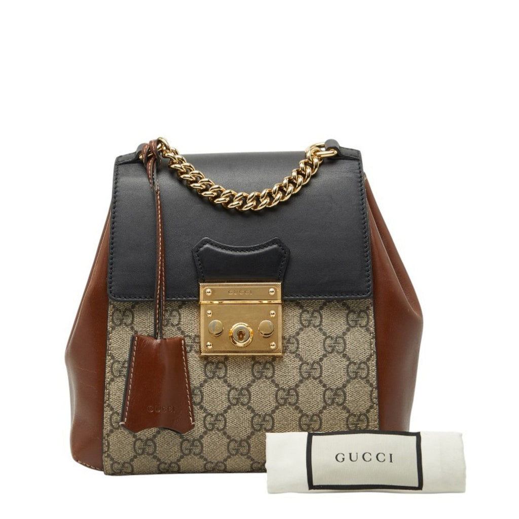 Gucci Beige Multi-Color Gg Supreme Pvc Leather Backpack (Pre-Owned)