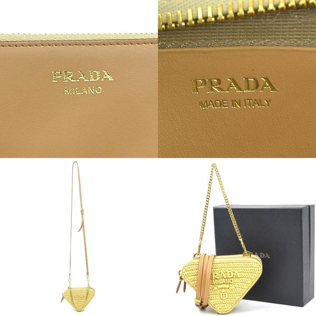 Prada Beige Leather Viscose Shoulder Bag