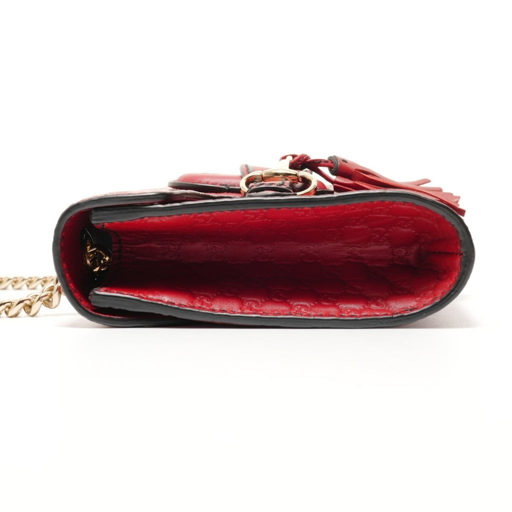 Gucci Microguccissima Red Color Micro Gg Leather Shoulder Bag (Pre-Owned)