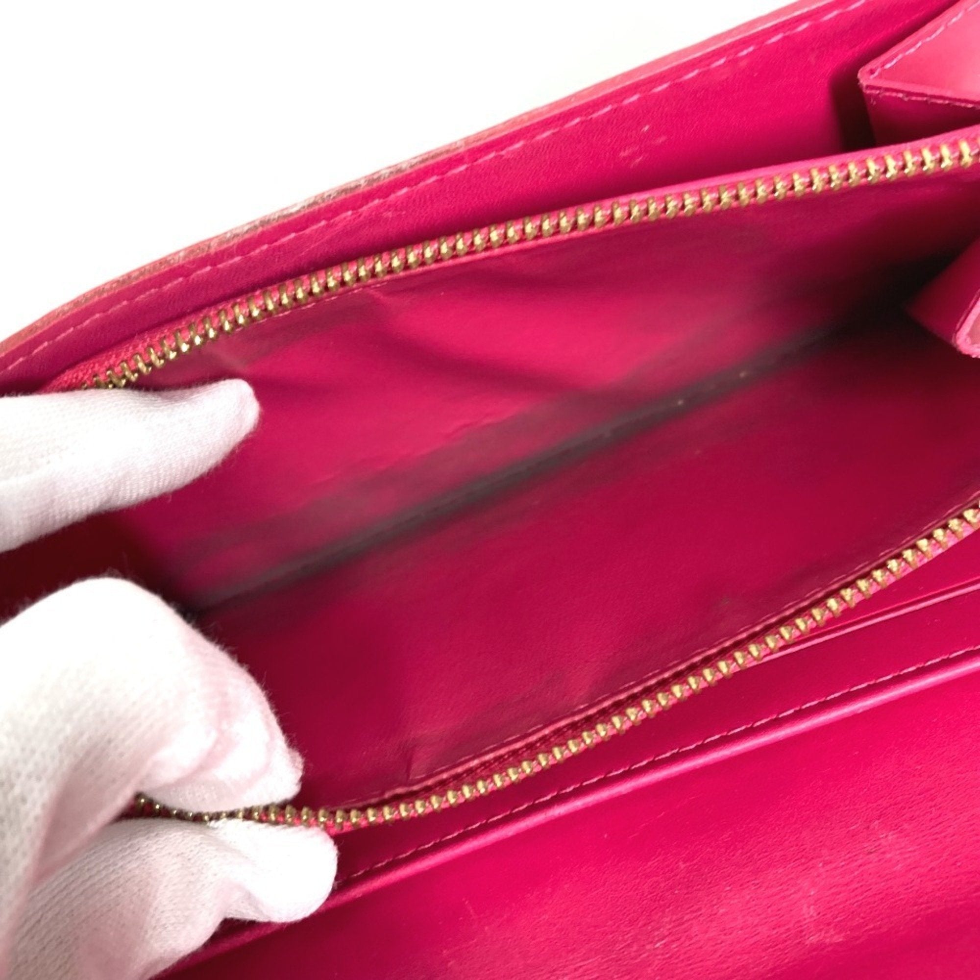 Louis Vuitton Galle Pink Rose Pop Monogram Vernis Long Wallet
