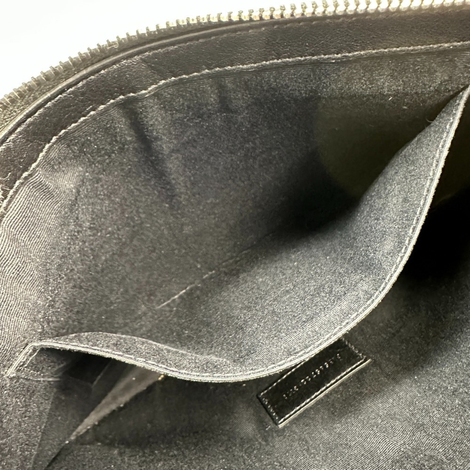 Saint Laurent Black Gray Coated Canvas Leather Clutch Bag Pouch (Pre-Owned)