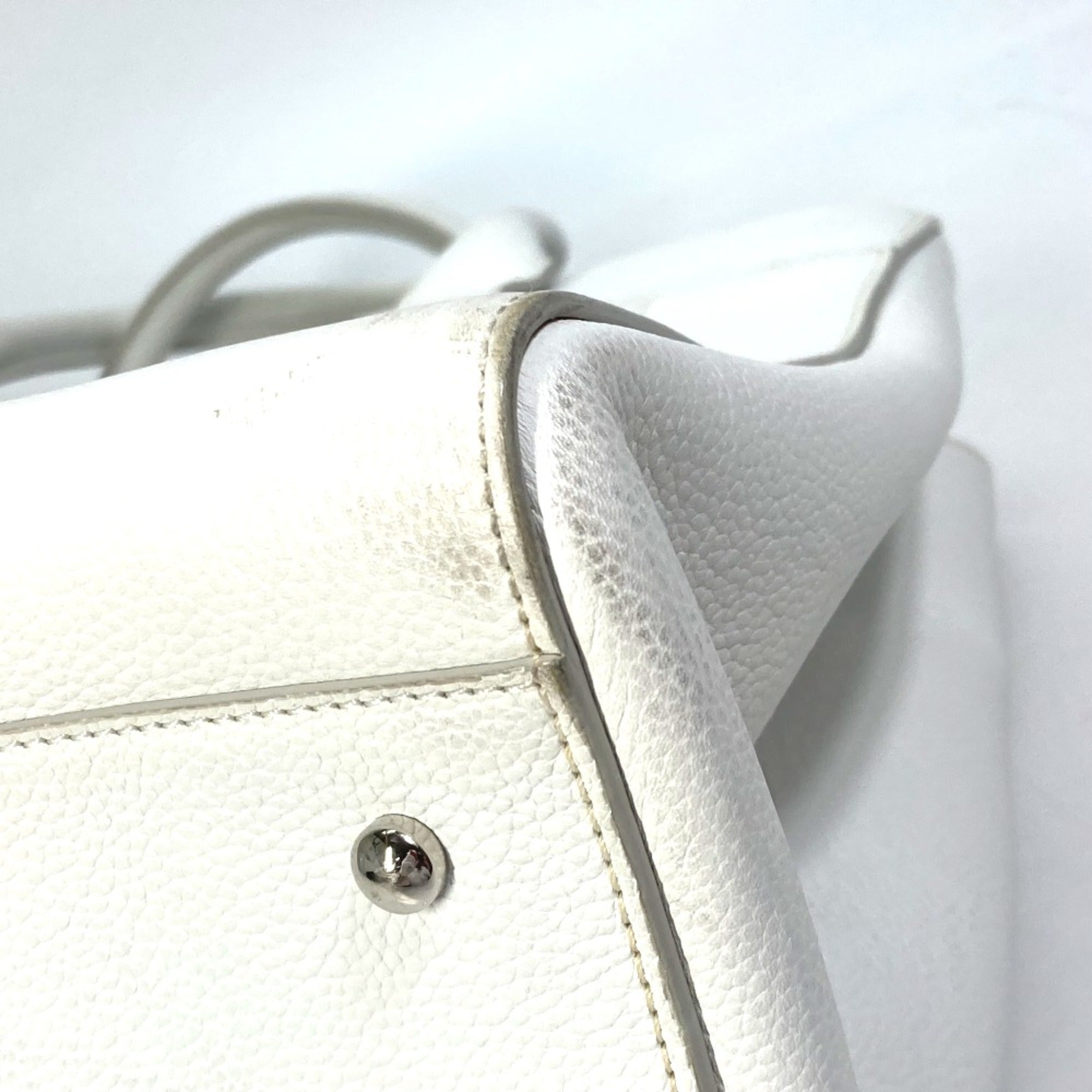 Chanel White Leather Handbag