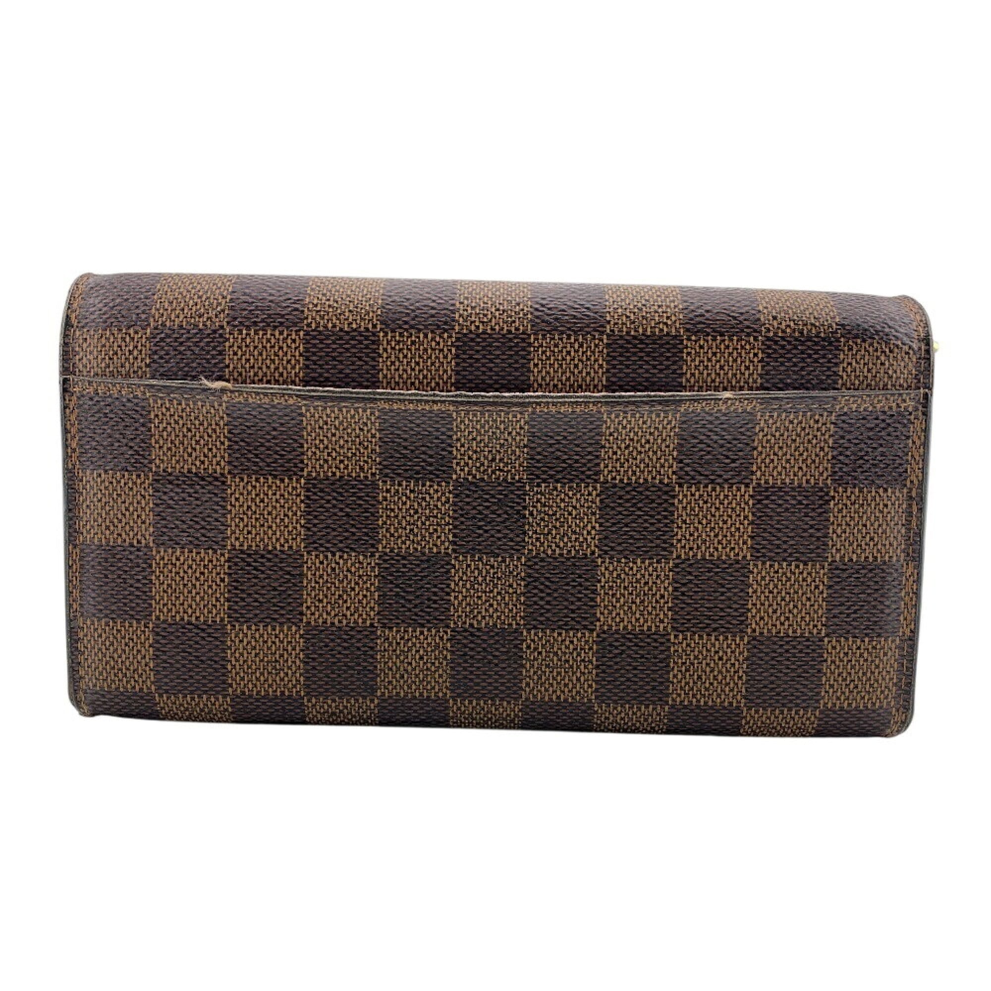 Louis Vuitton Damier Brown Rose Ballerine Leather Long Wallet