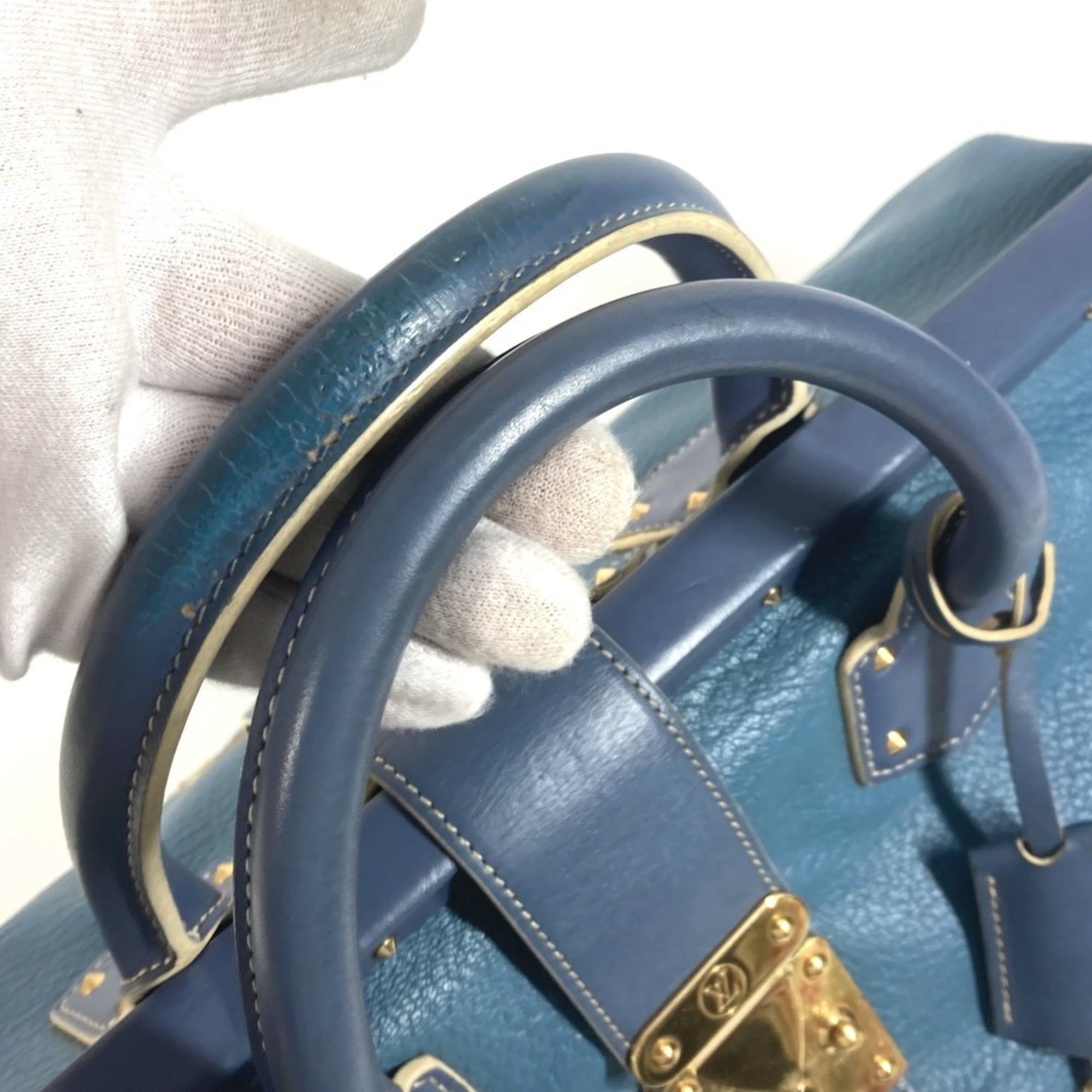 Louis Vuitton Suhali Blue Suhali Leather Handbag Tote Bag