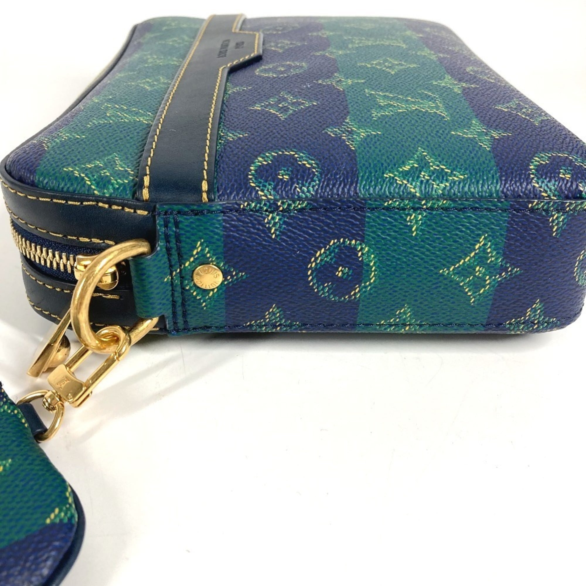 Louis Vuitton Blue Green Clutch Bag