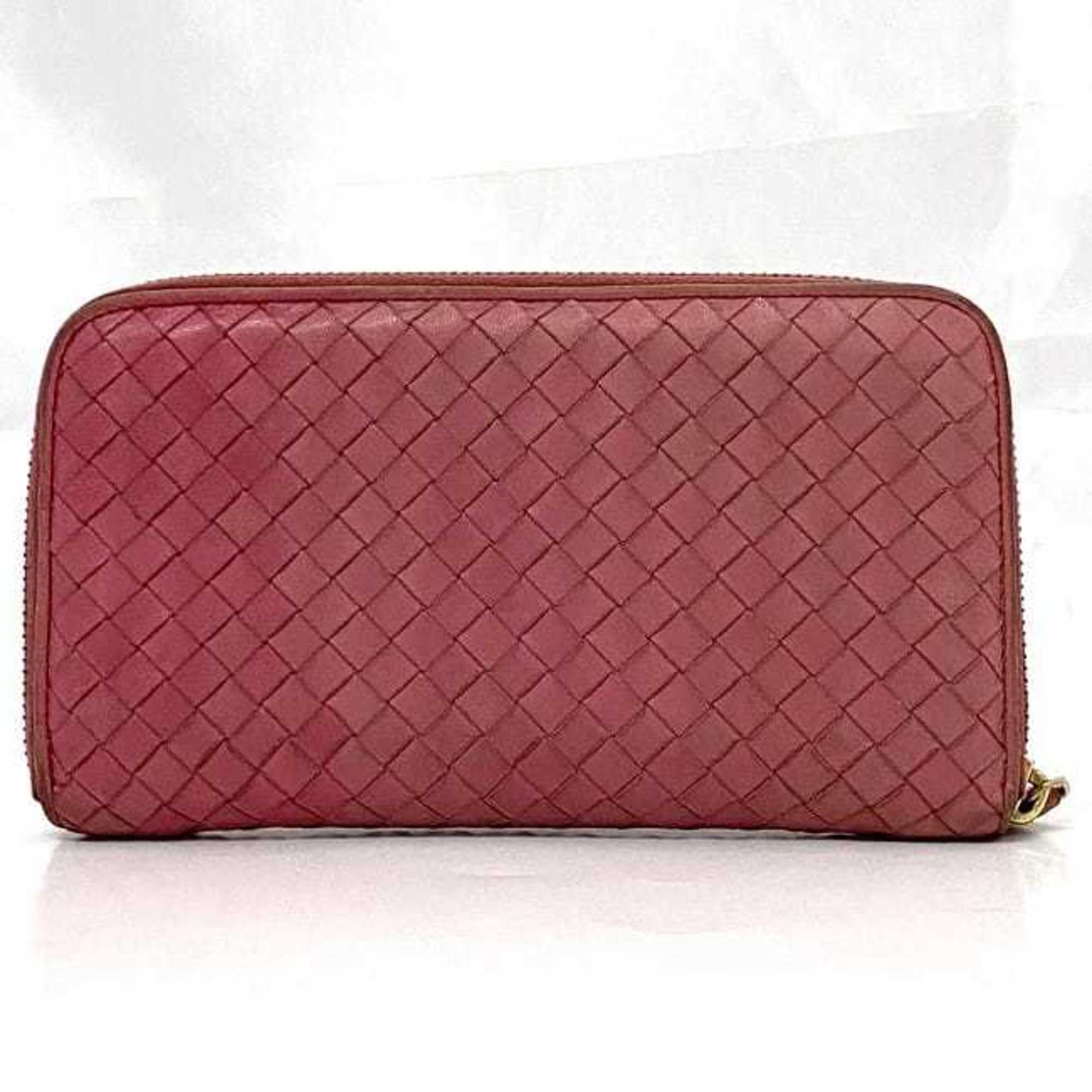 Bottega Veneta Pink Leather Long Wallet (Bi-Fold)