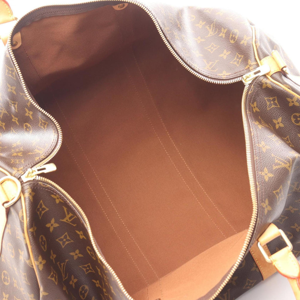 Louis Vuitton Brown Coated Canvas Leather Boston Bag
