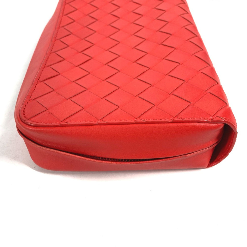 Bottega Veneta Red Leather Clutch Bag