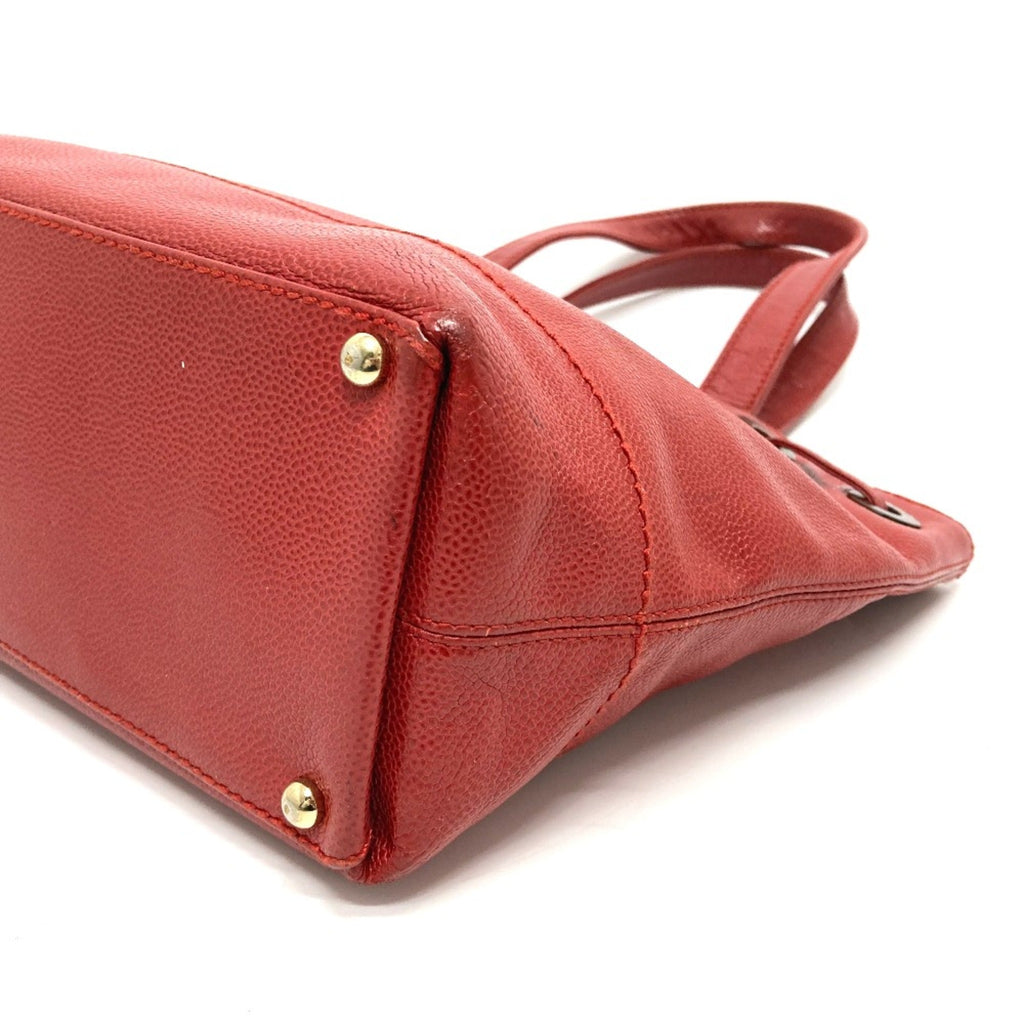Chanel Red Leather Tote Bag