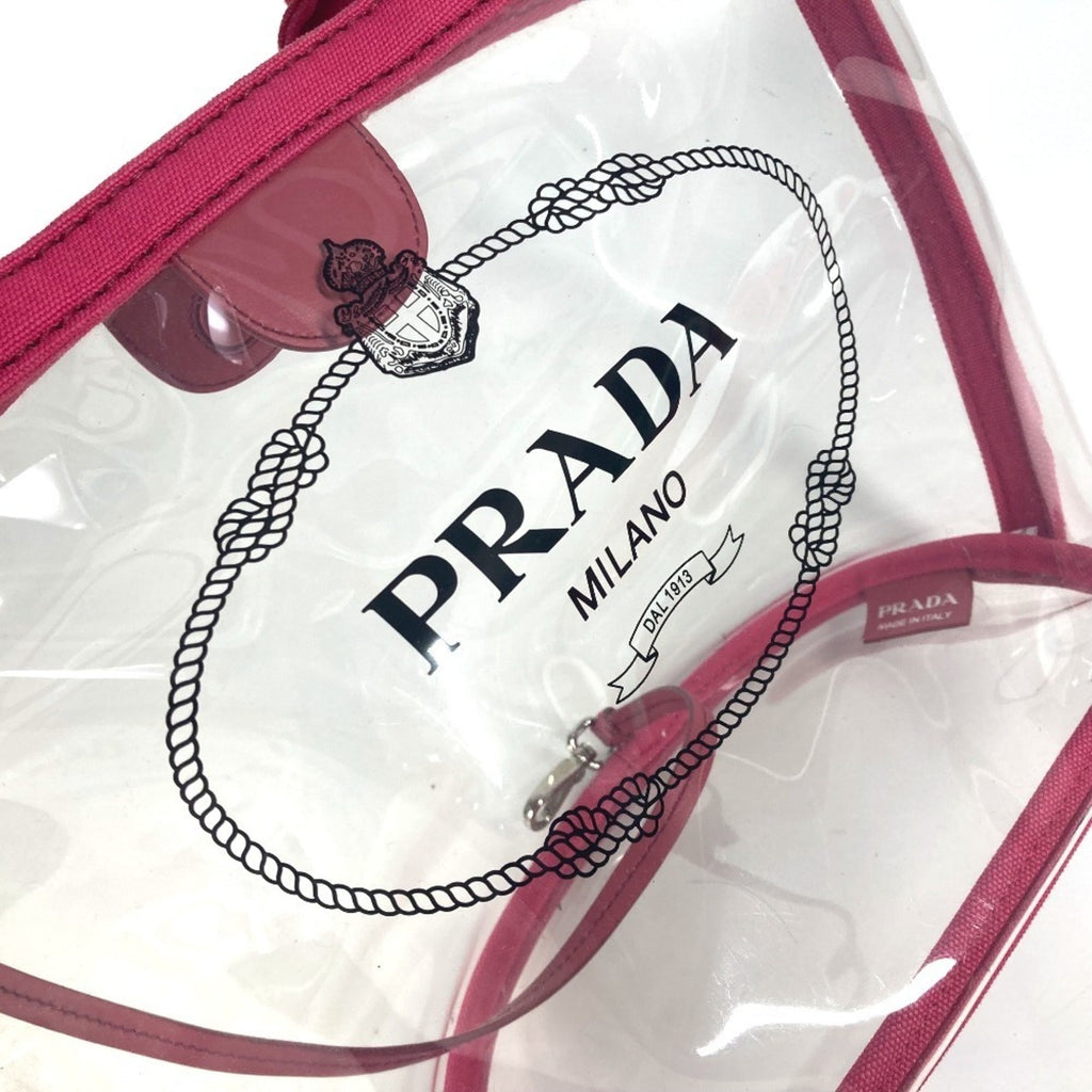 Prada Canapa Pink Vinyl Beach Bag Handbag Shoulder Bag Tote Bag