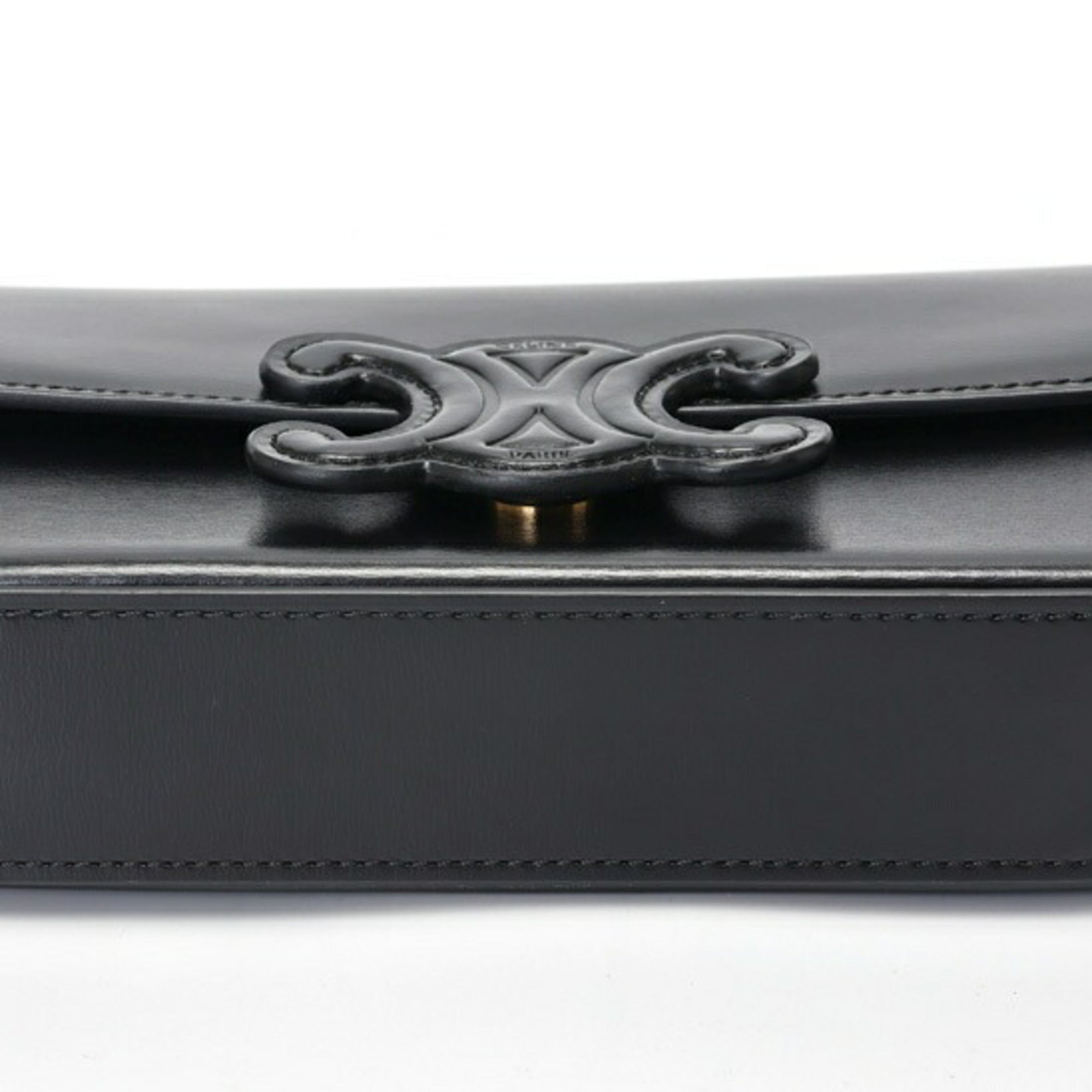 Celine Black Leather Shoulder Bag