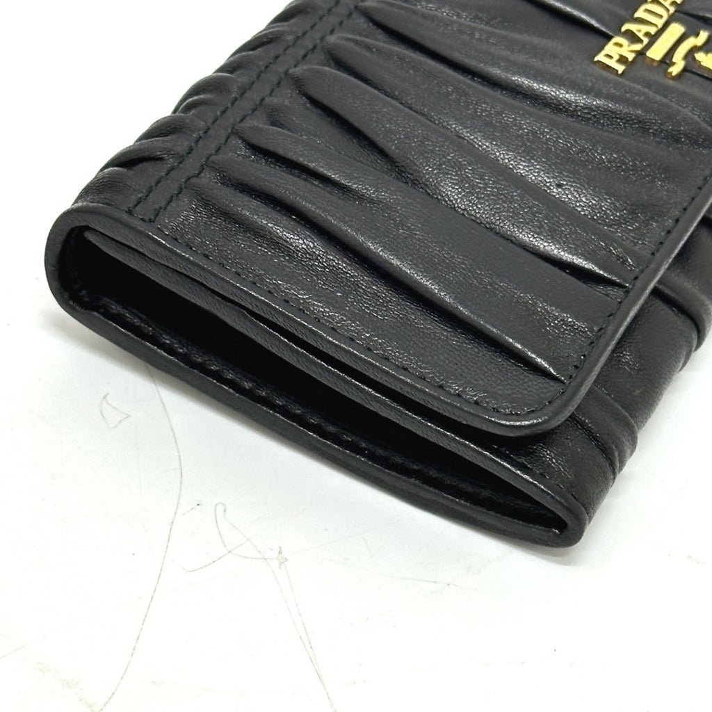 Prada Black Leather Long Wallet (Bi-Fold)