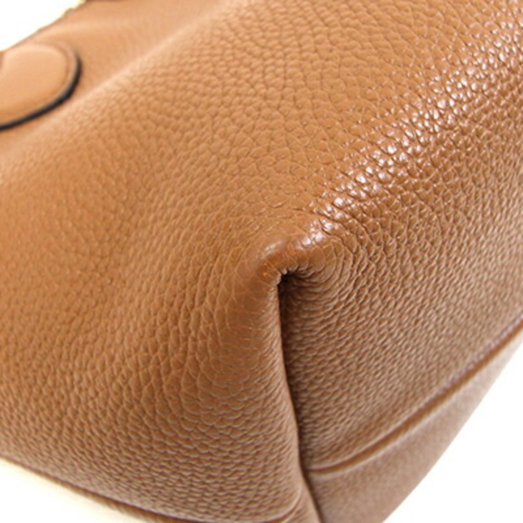 Gucci Brown Gg Canvas Leather Tote Bag (Pre-Owned)