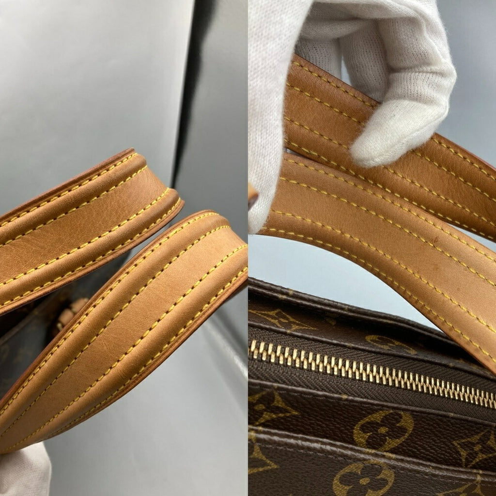 Louis Vuitton Brown Pvc Leather Handbag