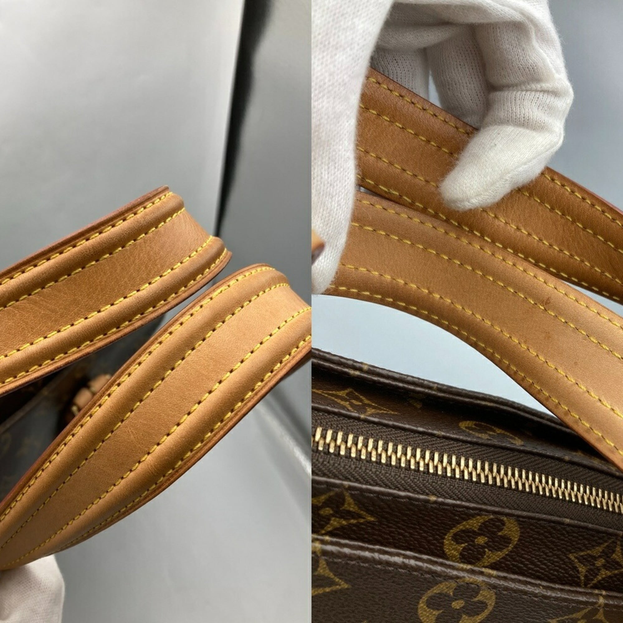 Louis Vuitton Brown Pvc Leather Handbag