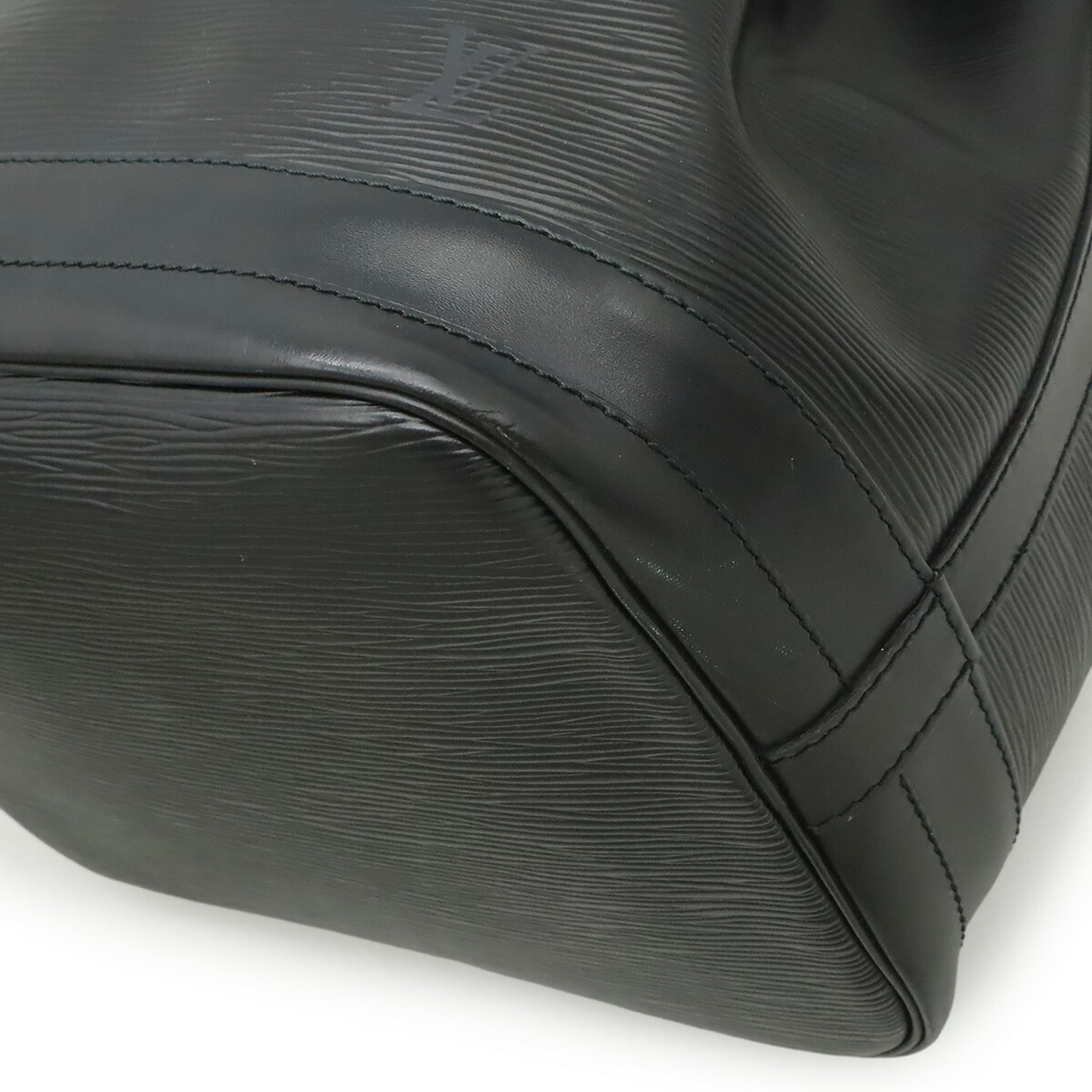 Louis Vuitton Black Noir White Epi Leather Shoulder Bag