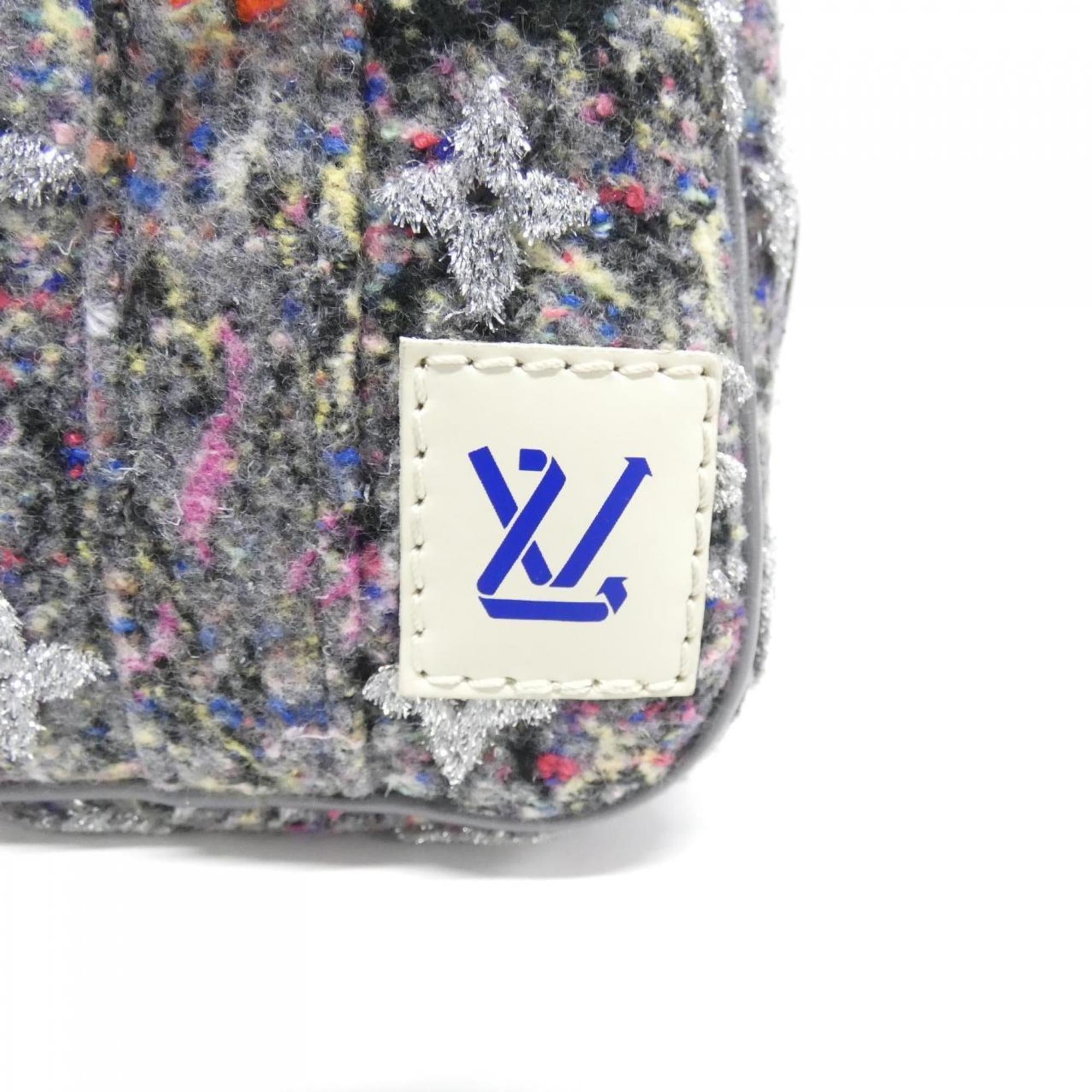 Louis Vuitton Gray Felt Wool Boston Bag