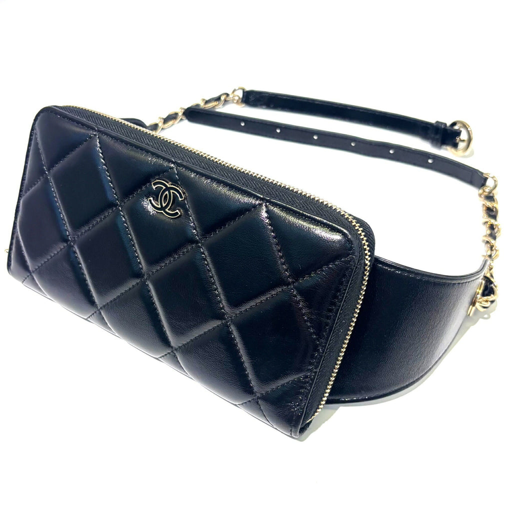 Chanel Black Leather Long Wallet (Bi-Fold)