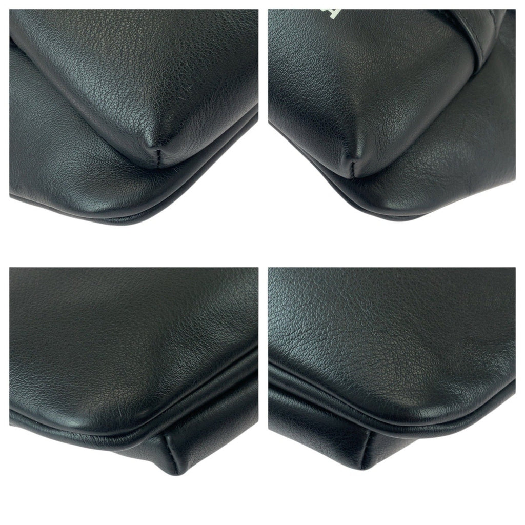 Balenciaga Black White Leather Fanny Pack Sling