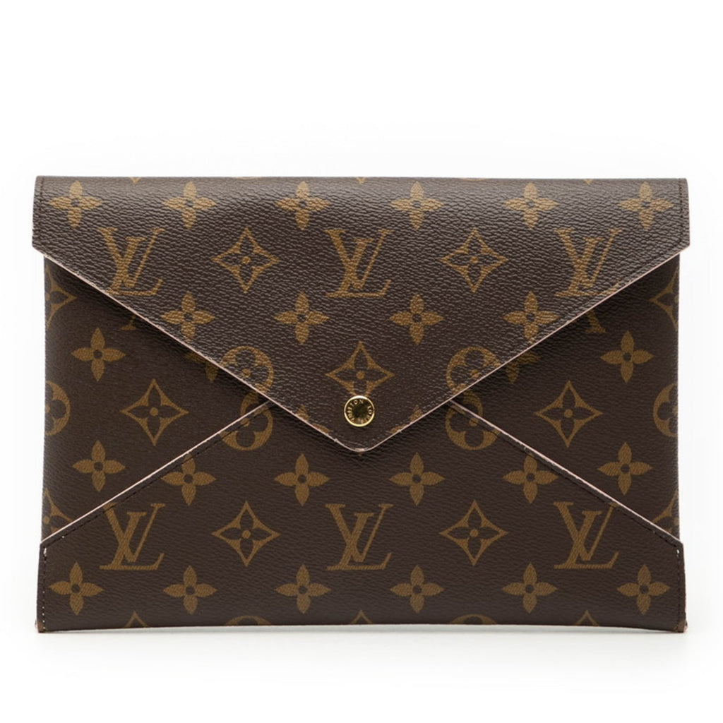 Louis Vuitton Brown Pvc Leather Clutch Bag Pochette Pouch