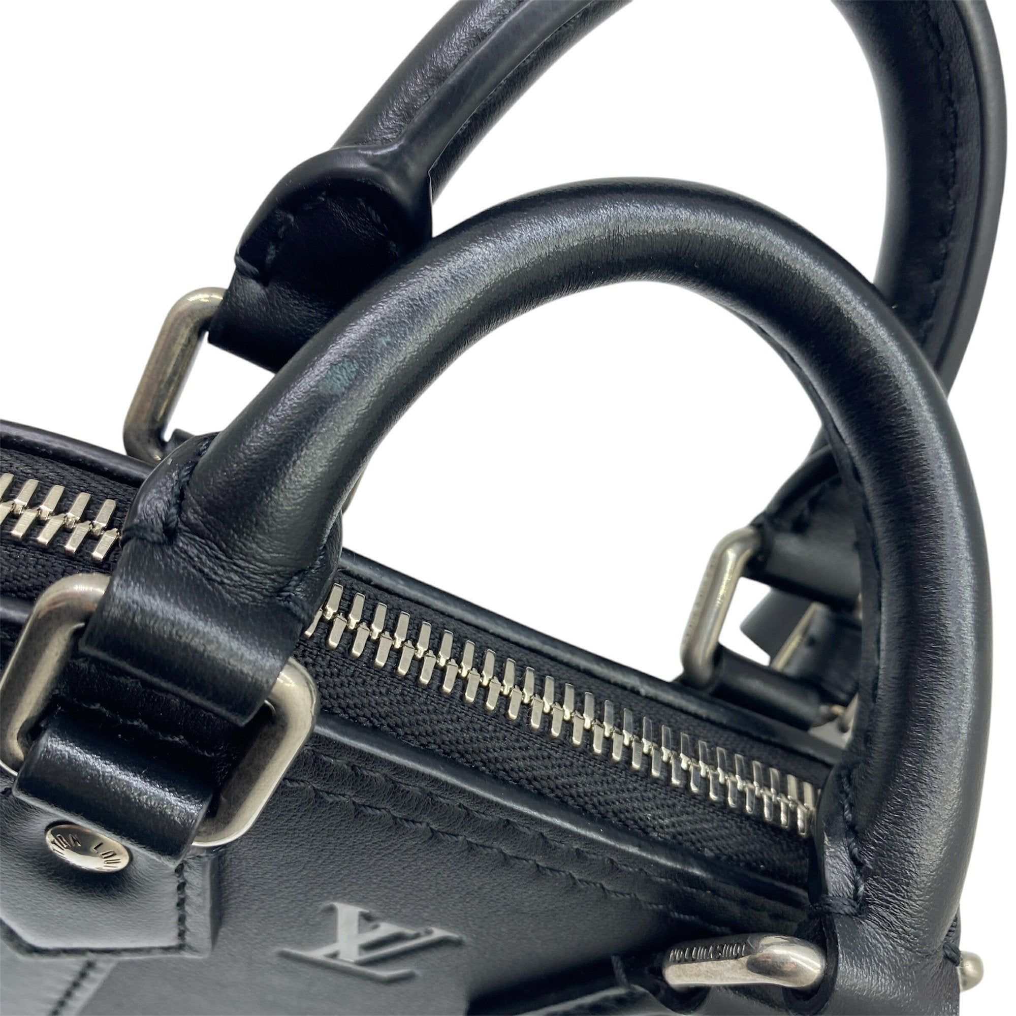 Louis Vuitton Black Leather Handbag Shoulder Bag