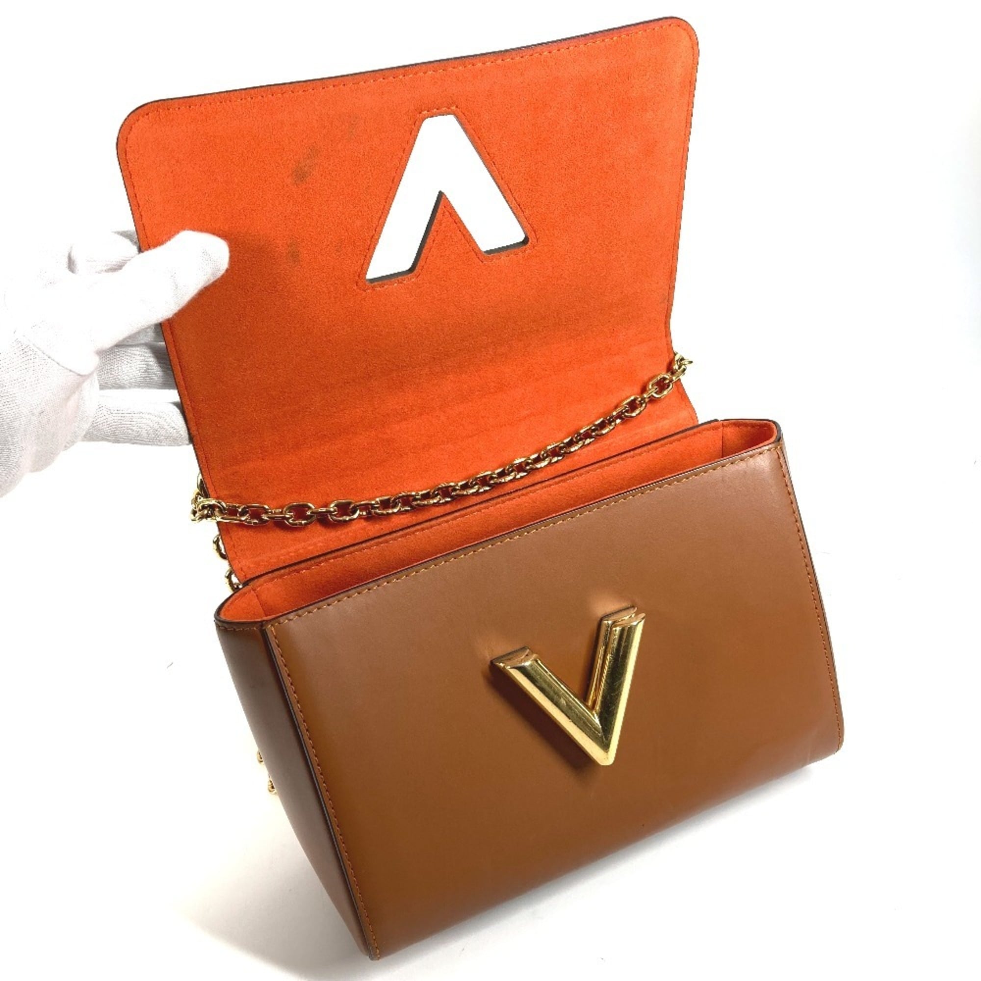 Louis Vuitton Brown Orange Monogram Leather Shoulder Bag