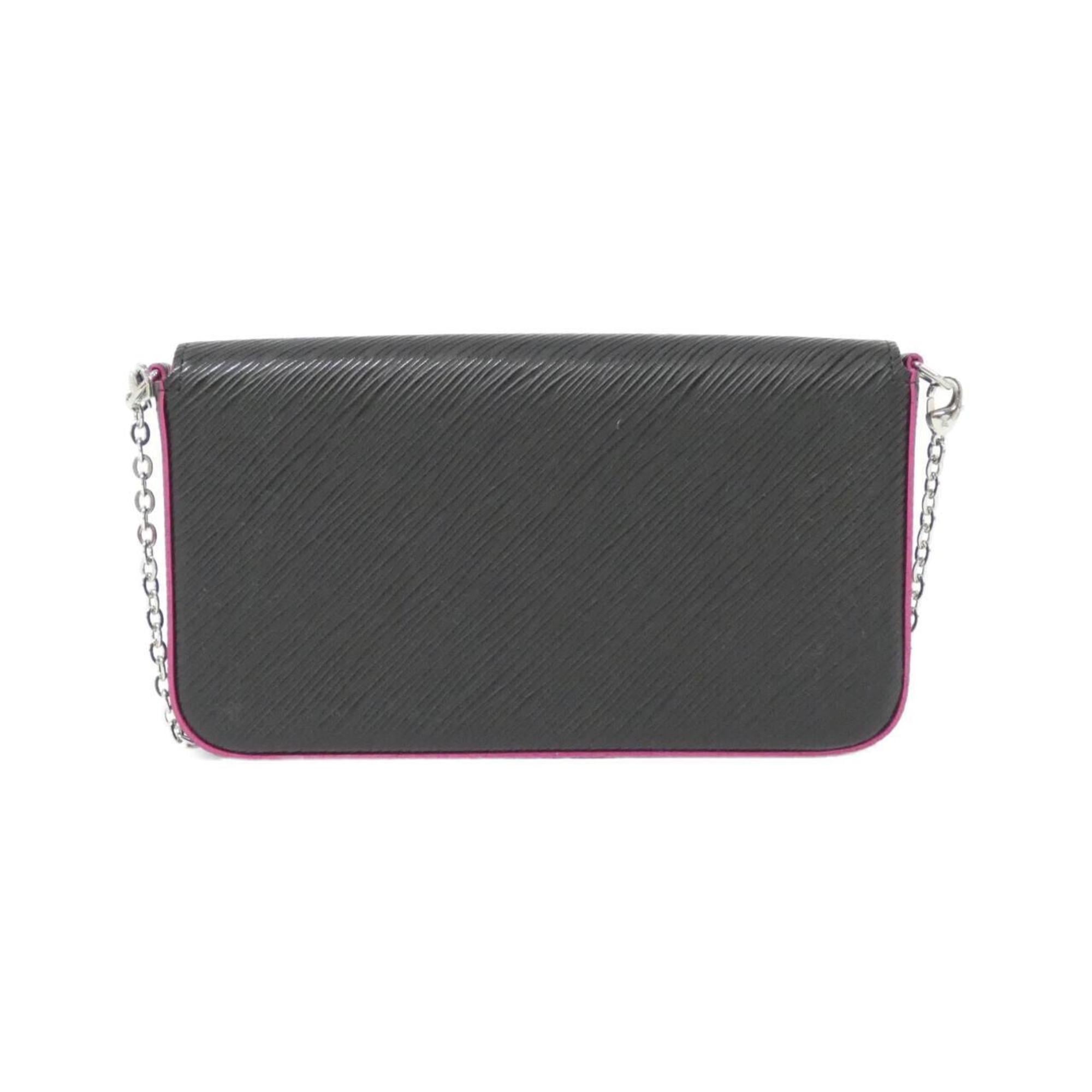 Louis Vuitton Epi Hot Pink Noir Leather Pochette Shoulder Bag
