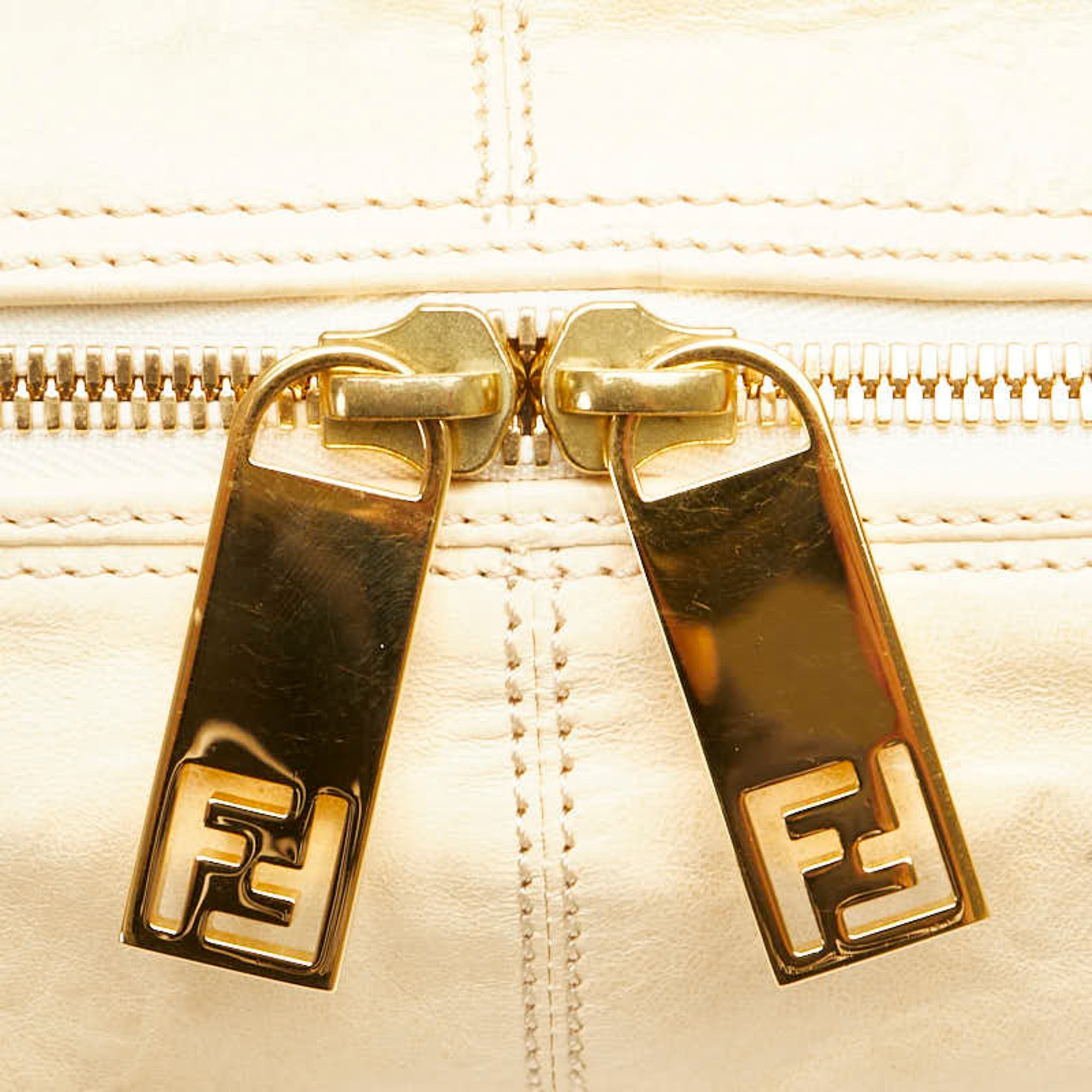 Fendi Zucca Beige Zucca Leather Shoulder Bag Tote Bag
