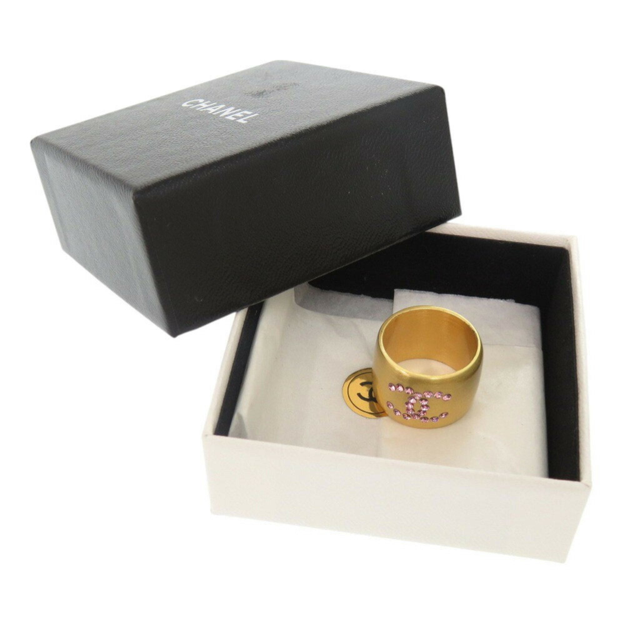 Chanel Gold Pink Gold Metal Band Ring