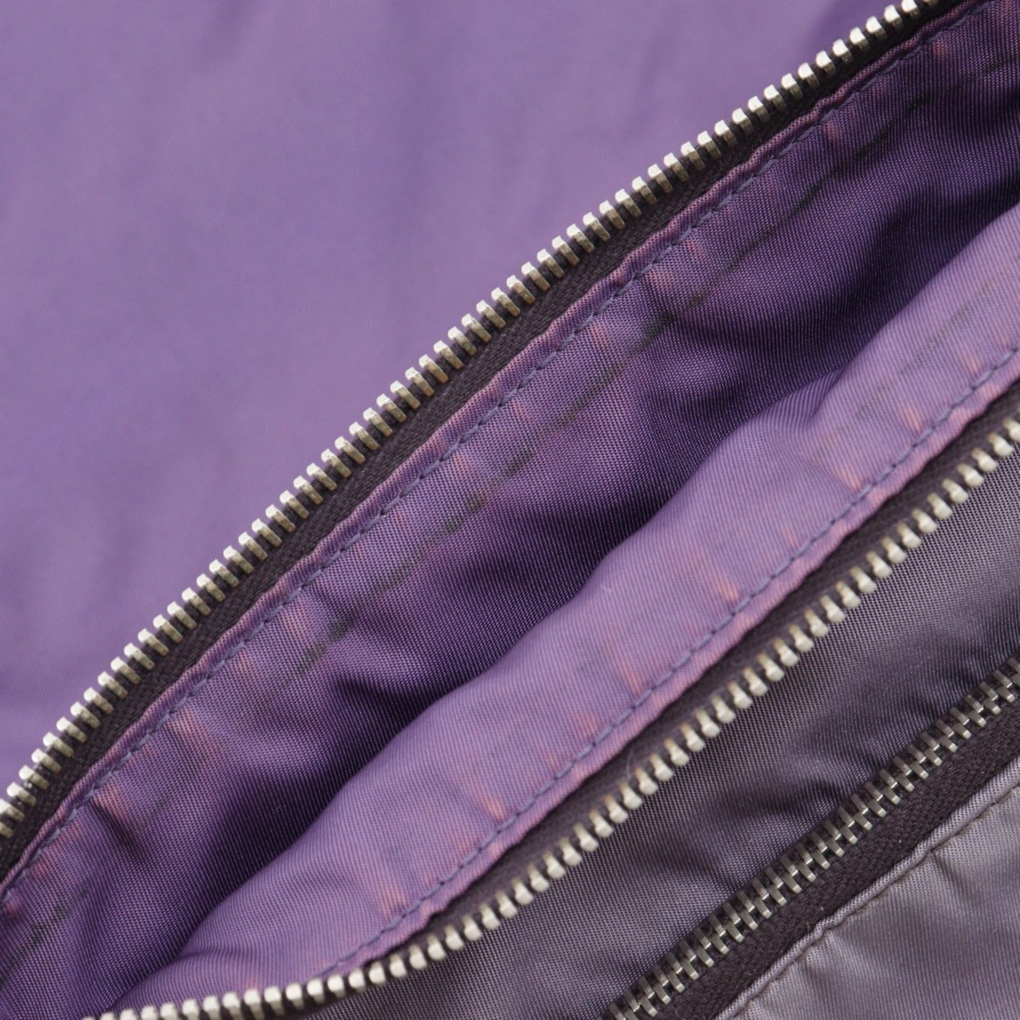 Prada Purple Nylon Leather Shoulder Bag