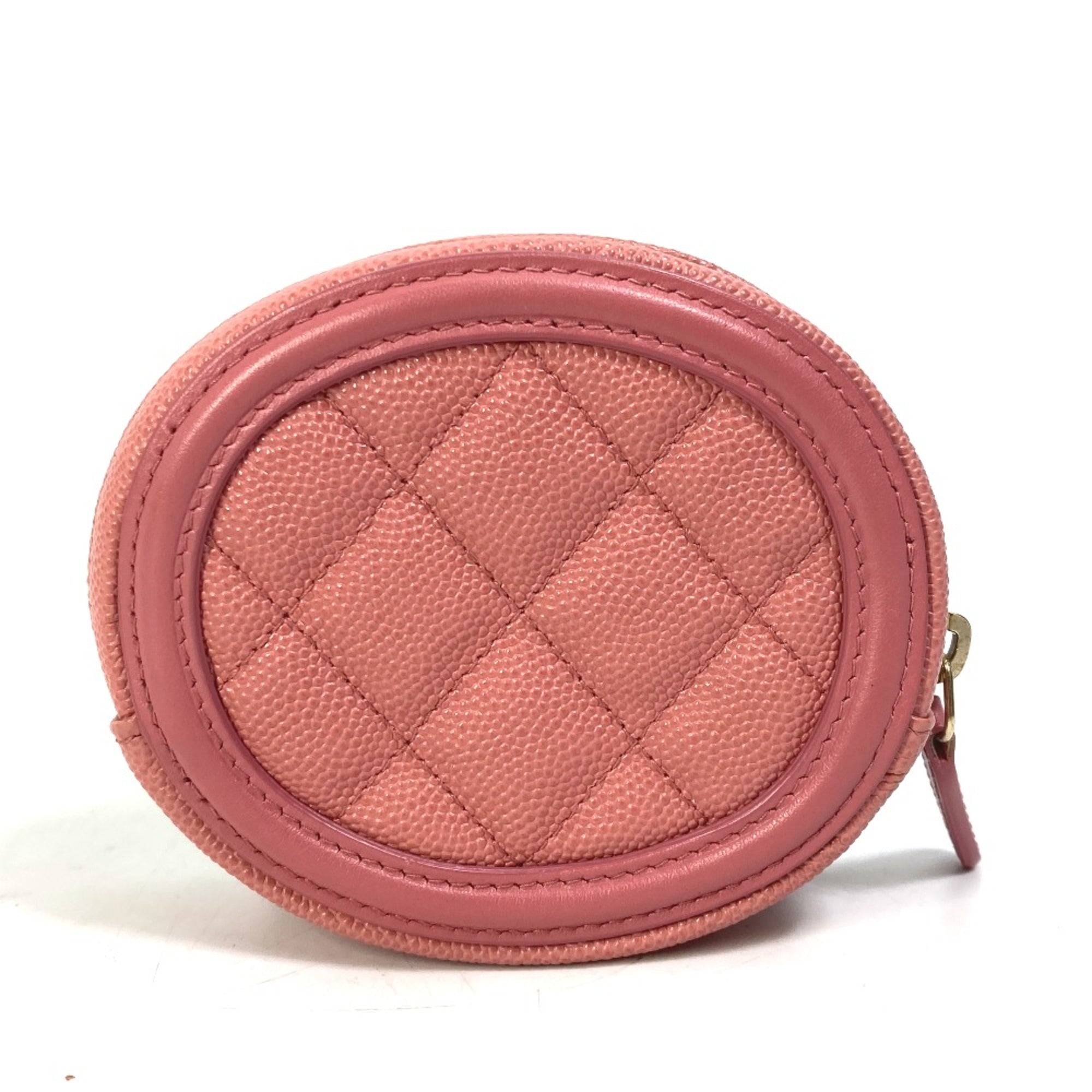 Chanel Pink Leather Coin Purse/Coin Case