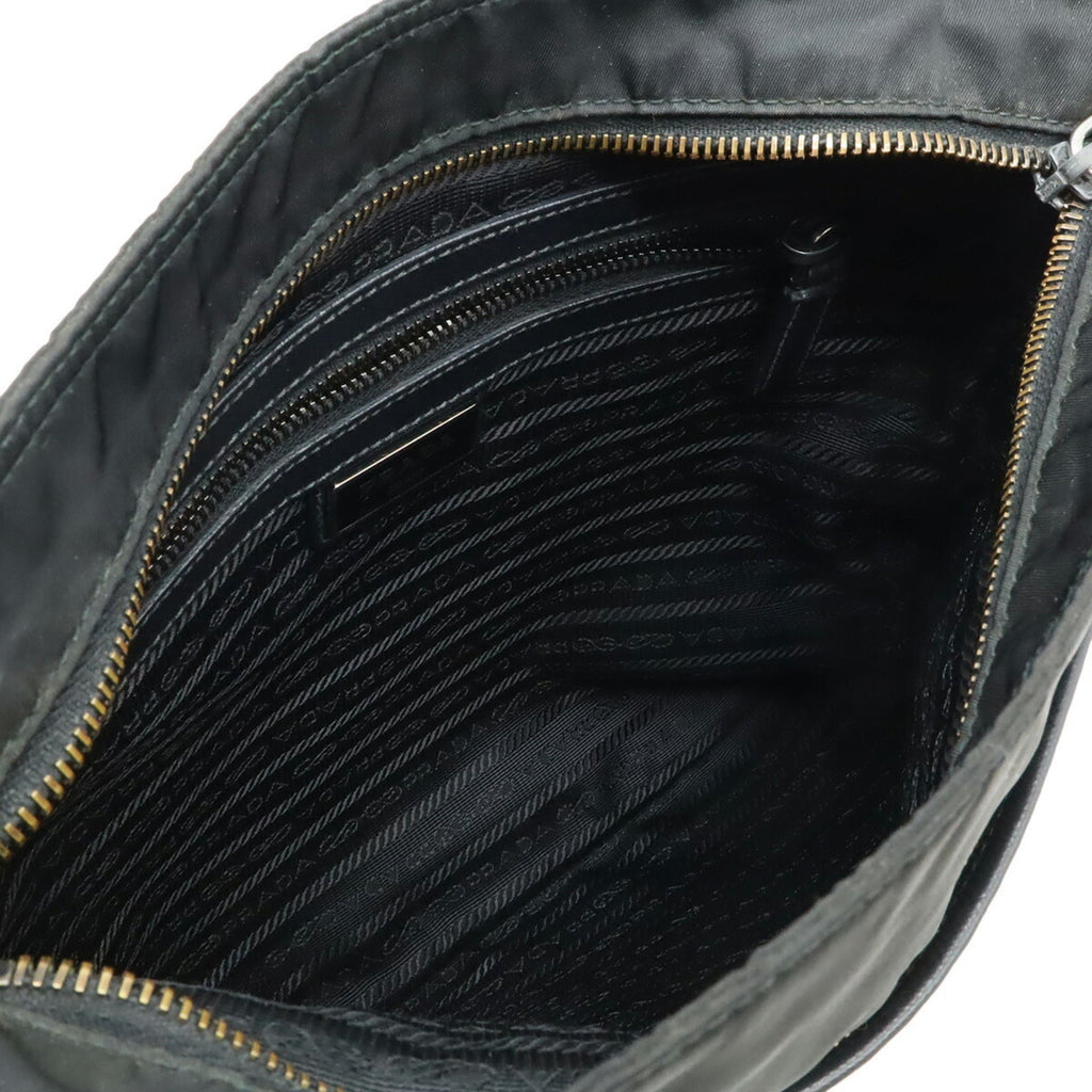 Prada Black Nero Nylon Leather Shoulder Bag