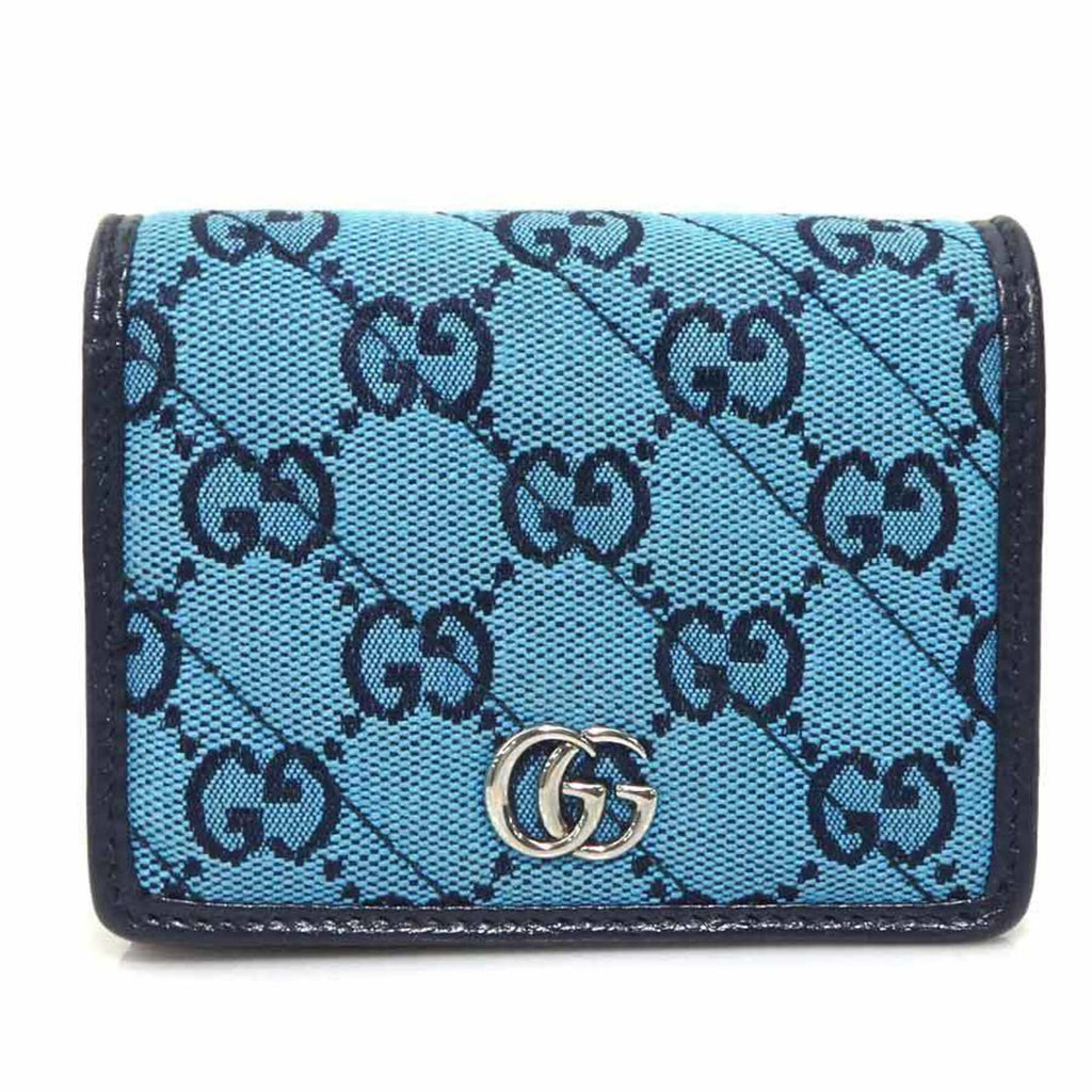 Gucci Blue Pink Gg Canvas Wallet (Bi-Fold) (Pre-Owned)
