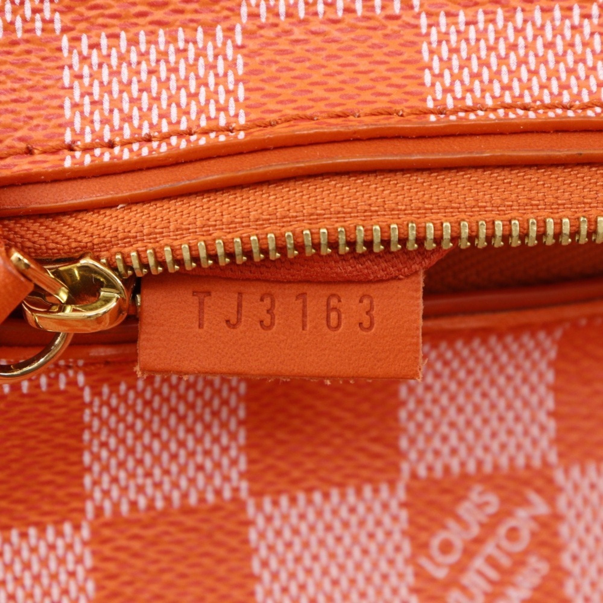 Louis Vuitton Orange Pimont Damier Canvas Handbag Tote Bag