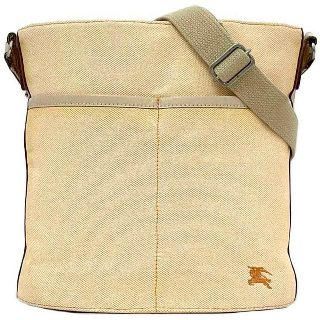 Burberry Beige Orange Canvas Shoulder Bag