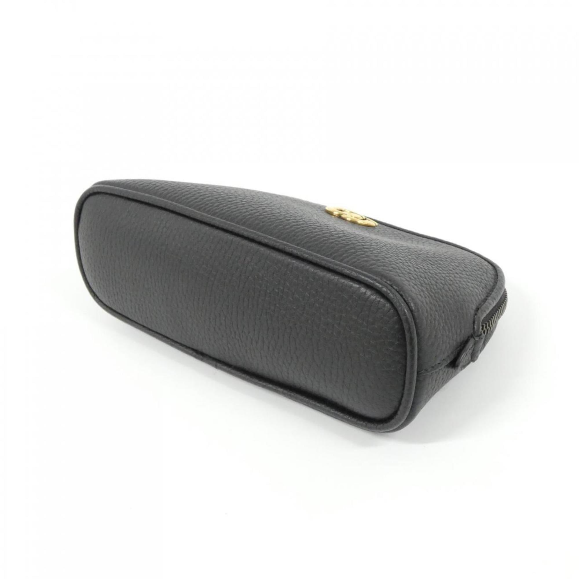 Gucci Gg Marmont Black Leather Pouch (Pre-Owned)