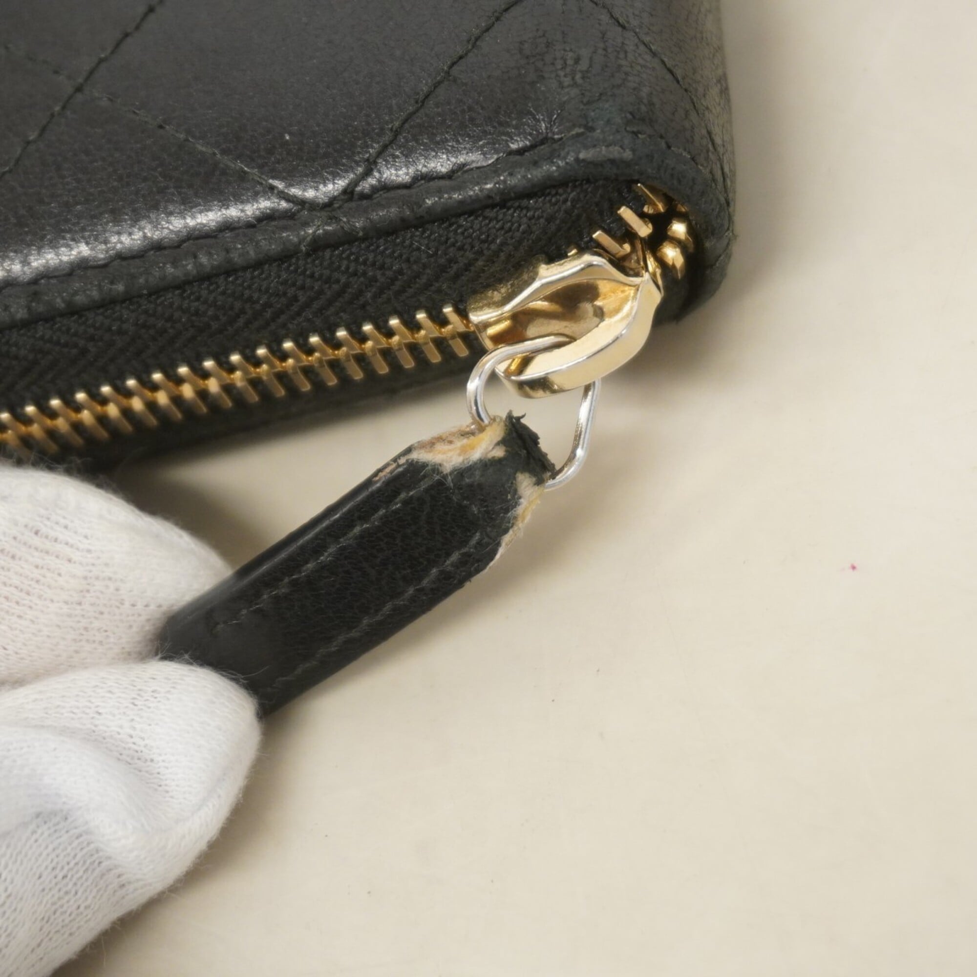 Chanel Black Leather Long Wallet (Bi-Fold)