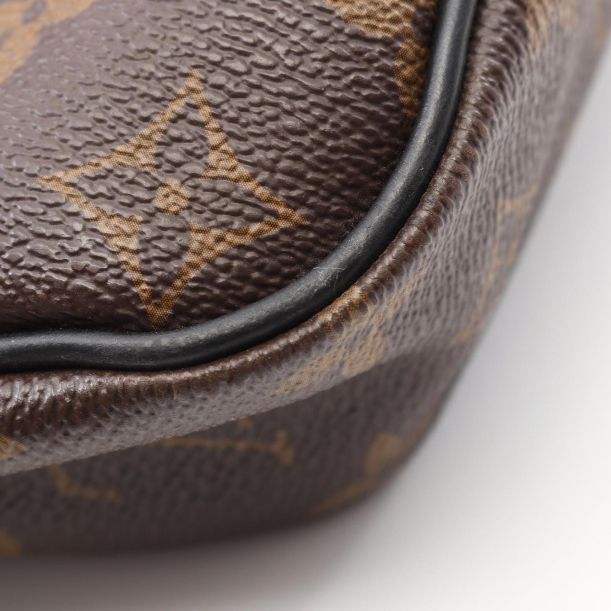 Louis Vuitton Black Brown Coated Canvas Leather Briefcase