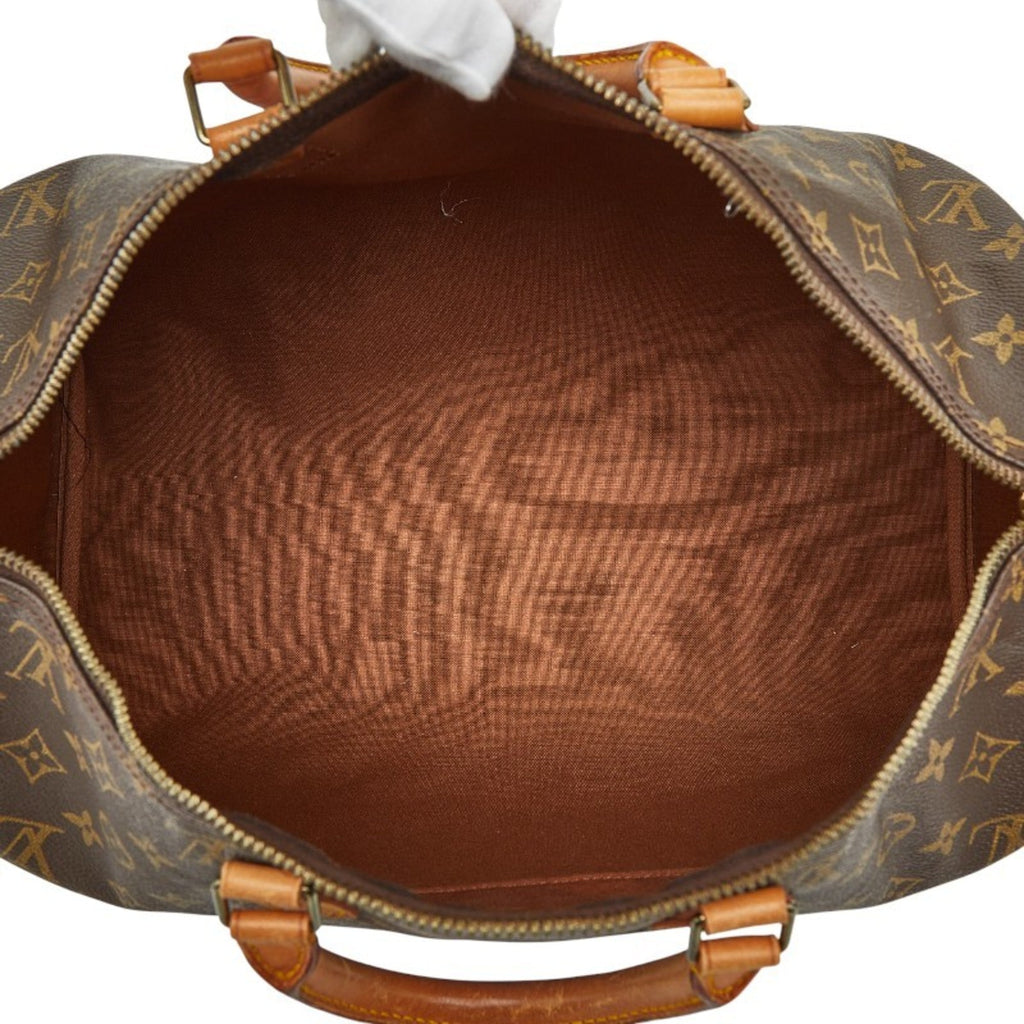 Louis Vuitton Brown Pvc Leather Boston Bag Handbag