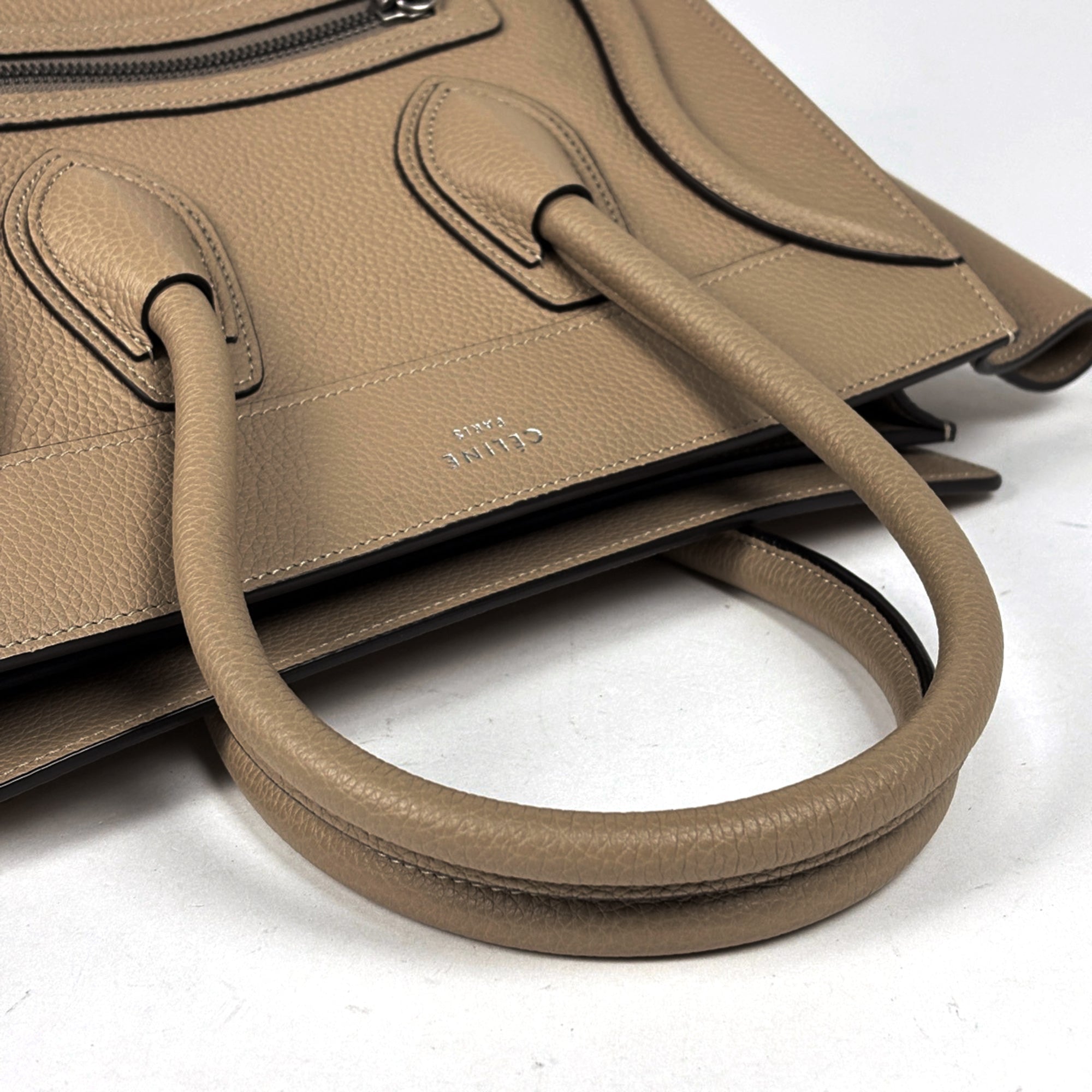 Celine Beige Leather Handbag Tote Bag