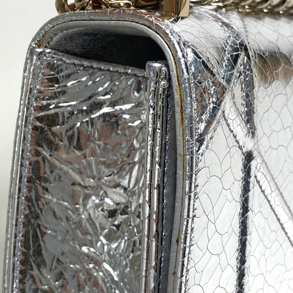 Christian Dior Silver Leather Shoulder Bag (Pre-Owned)