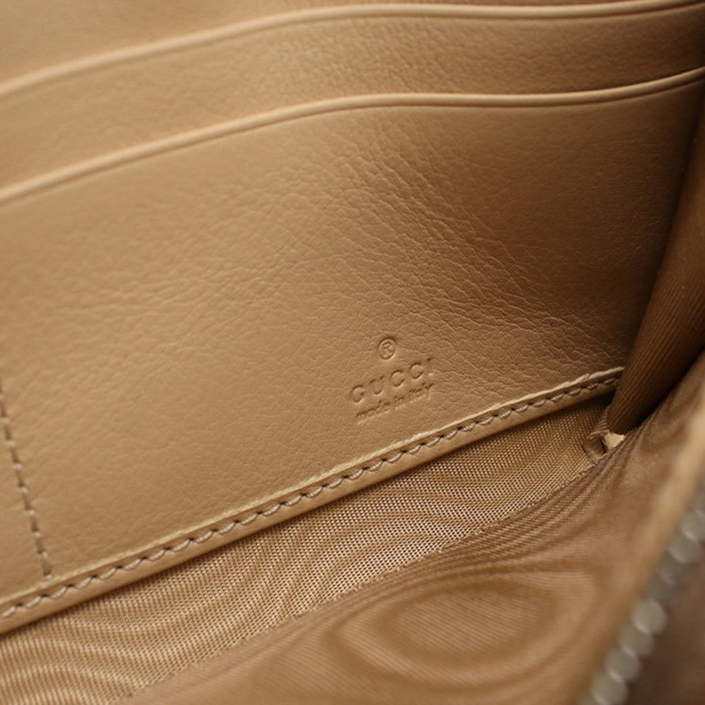 Gucci Beige Pvc Leather Long Wallet (Bi-Fold) (Pre-Owned)