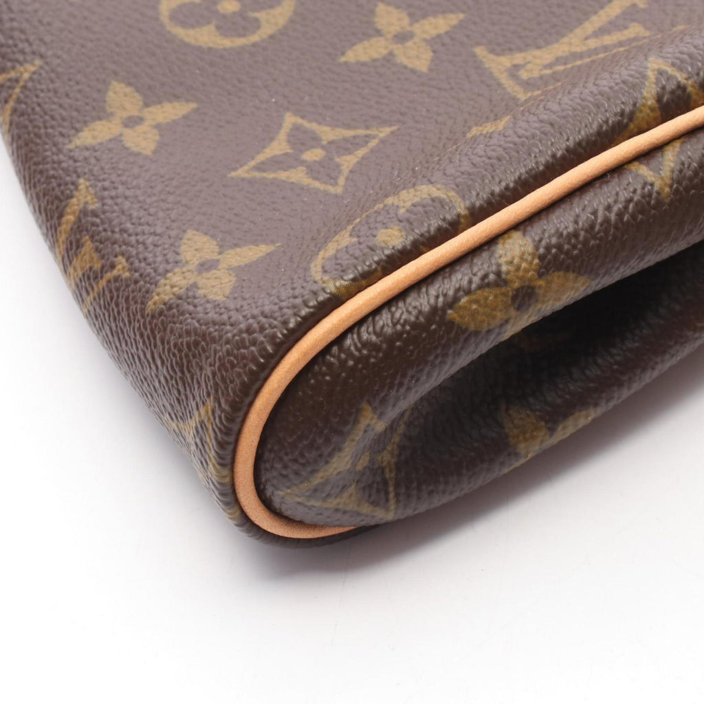 Louis Vuitton Brown Coated Canvas Leather Shoulder Bag