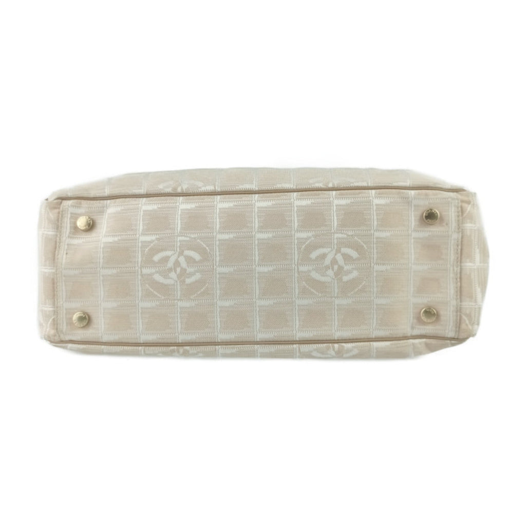 Chanel Beige Canvas Handbag Shoulder Bag Tote Bag