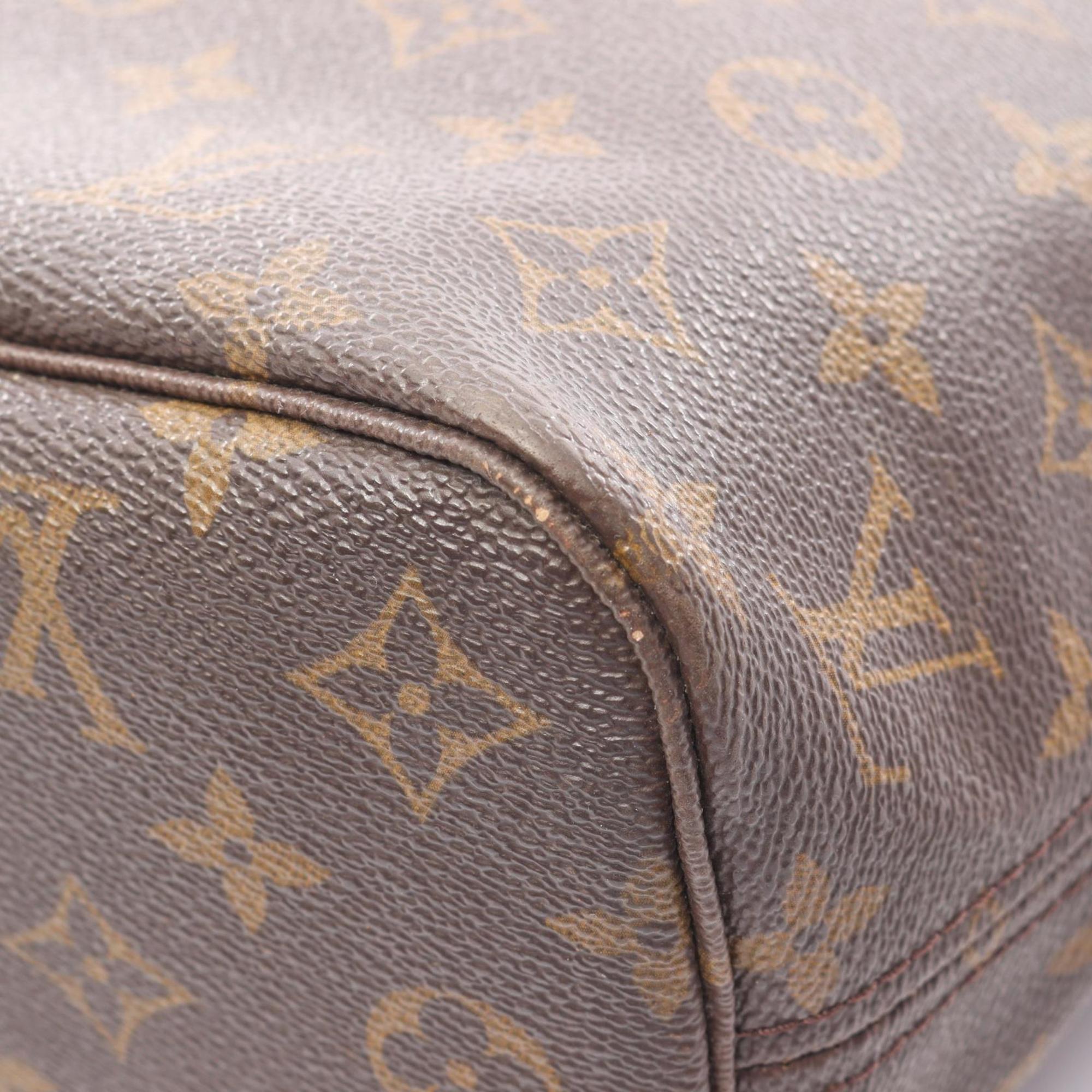 Louis Vuitton Brown Monogram Coated Canvas Leather Handbag Tote Bag