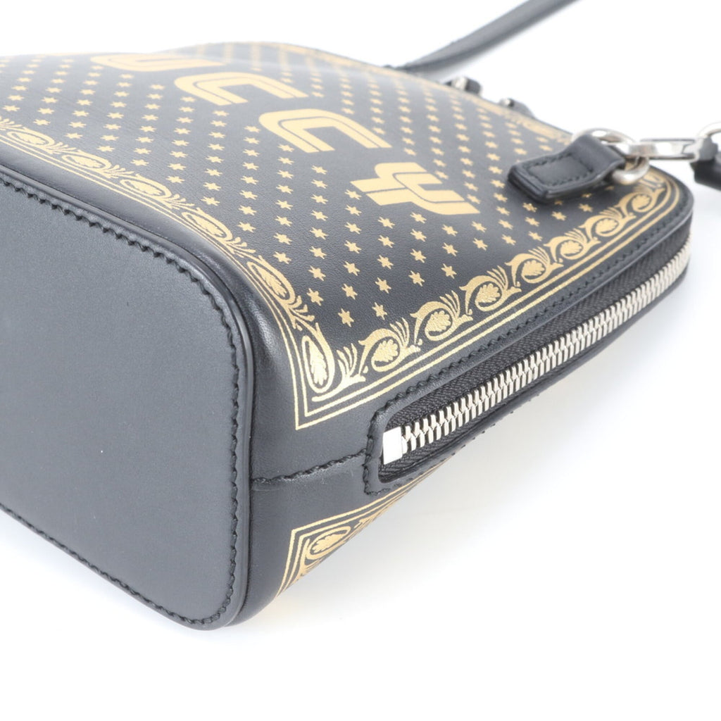 Gucci Black Gold Leather Shoulder Bag (Pre-Owned)